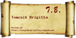 Tomcsik Brigitta névjegykártya