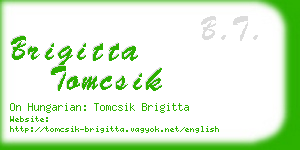 brigitta tomcsik business card